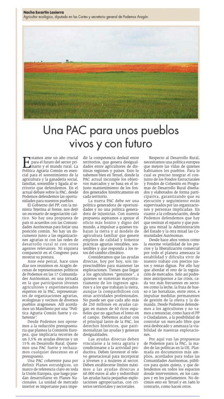 Una PAC para unos pueblos vivos y con futuro